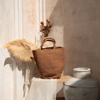 Caramel Raffia Beach Tote Bag - Che Cose Belle