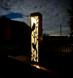 Cardinal at Dusk Luminary Pillar w/ Solar Cap | Steel - Che Cose Belle