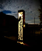 Cardinal at Dusk Luminary Pillar w/ Solar Cap | Steel - Che Cose Belle