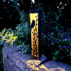 Cardinal at Dusk Luminary Pillar w/ Solar Cap | Steel - Che Cose Belle