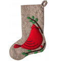 Cardinal Christmas Stocking Hand Felted Wool Gray Arcadia Home - Che Cose Belle