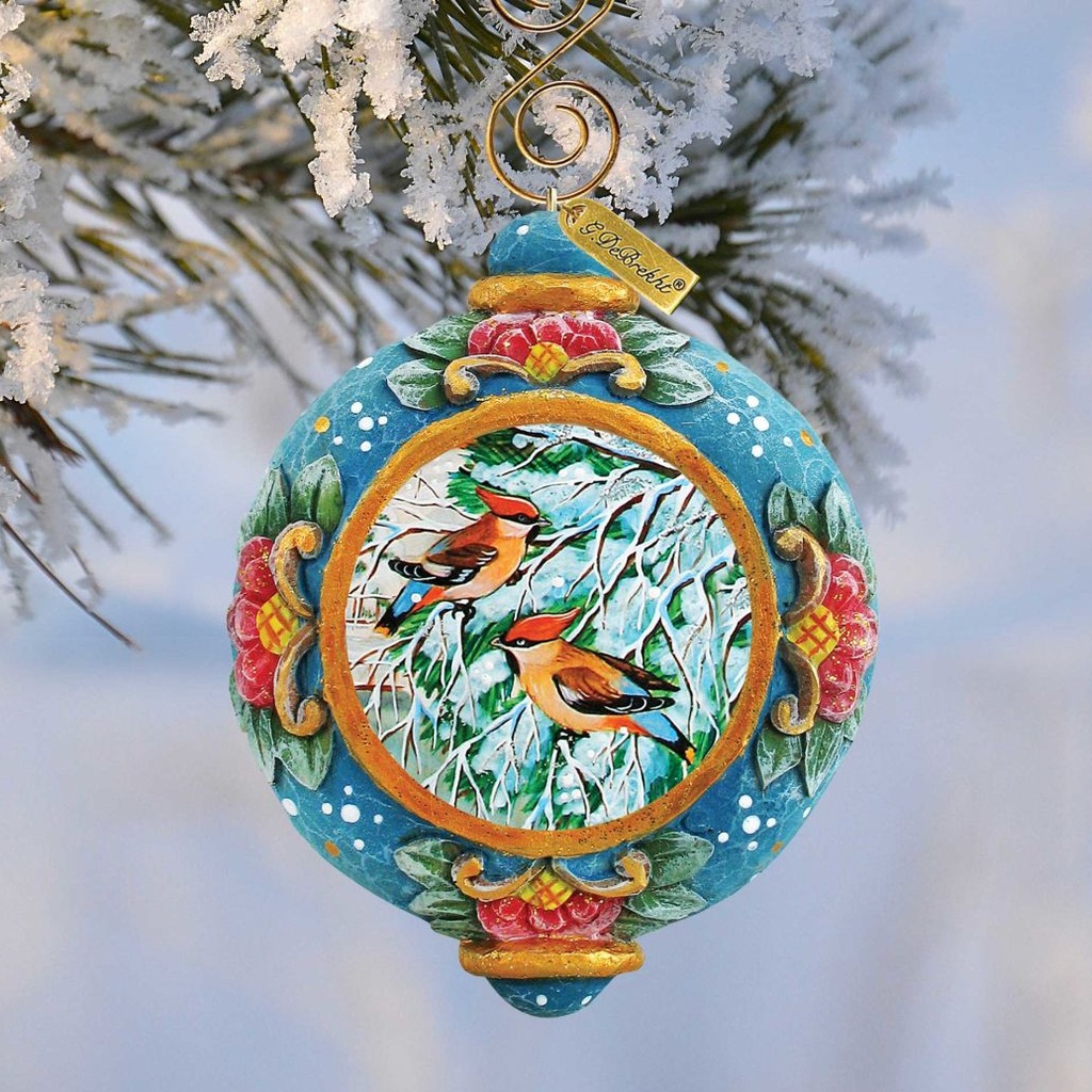 Cardinal Companions Sculpted Hand-Painted Christmas Ornament by G. DeBrekht - Wildlife Holiday Decor - 6102418 - Che Cose Belle