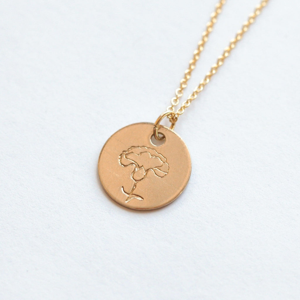 Carnation Birth Flower Necklace for January - Che Cose Belle