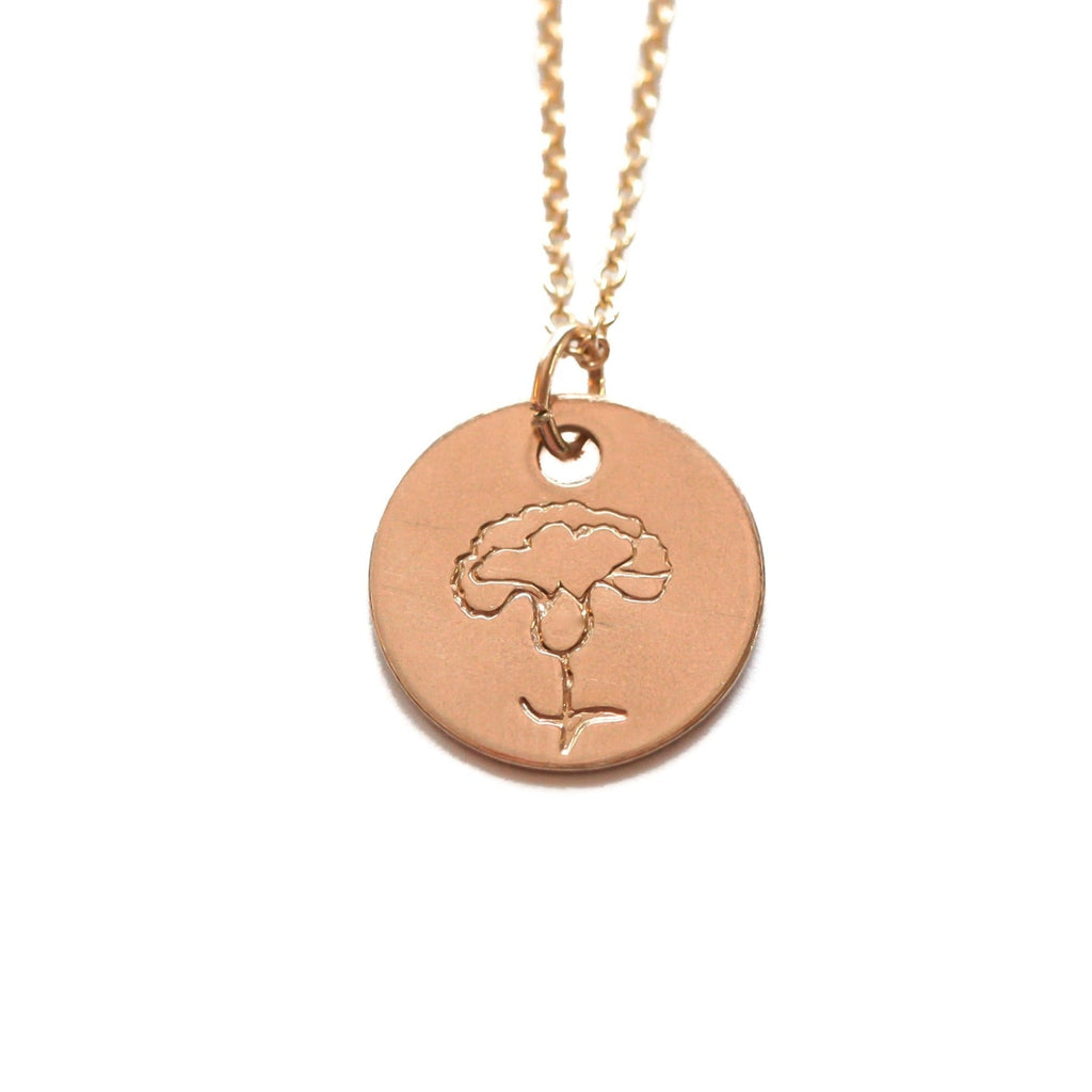 Carnation Birth Flower Necklace for January - Che Cose Belle