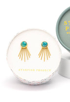 Caroline Emperor Stone Stud & Fringe Earrings - Che Cose Belle