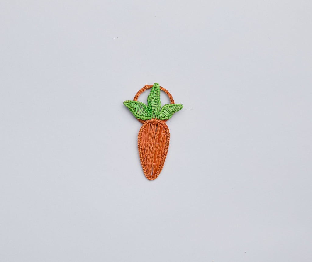 Carrot Napkin Ring – 3.5” Handwoven Iraca Palm – Artisan Spring Table Decor from Colombia - Che Cose Belle