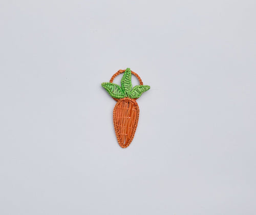 Carrot Napkin Ring – 3.5” Handwoven Iraca Palm – Artisan Spring Table Decor from Colombia - Che Cose Belle
