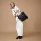 Carryall Bag - Safari Kuba with Red Beaded Heart - Che Cose Belle