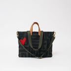 Carryall Bag - Safari Kuba with Red Beaded Heart - Che Cose Belle