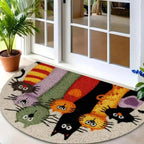 Cartoon Kitten Family Carpet Colorful Welcome Mat Doormat - Che Cose Belle