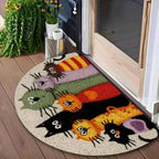 Cartoon Kitten Family Carpet Colorful Welcome Mat Doormat - Che Cose Belle
