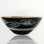 Carved Pattern Mango Wood Bowl - Black - Che Cose Belle