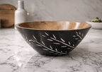 Carved Pattern Mango Wood Bowl - Black - Che Cose Belle