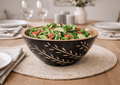 Carved Pattern Mango Wood Bowl - Black - Che Cose Belle