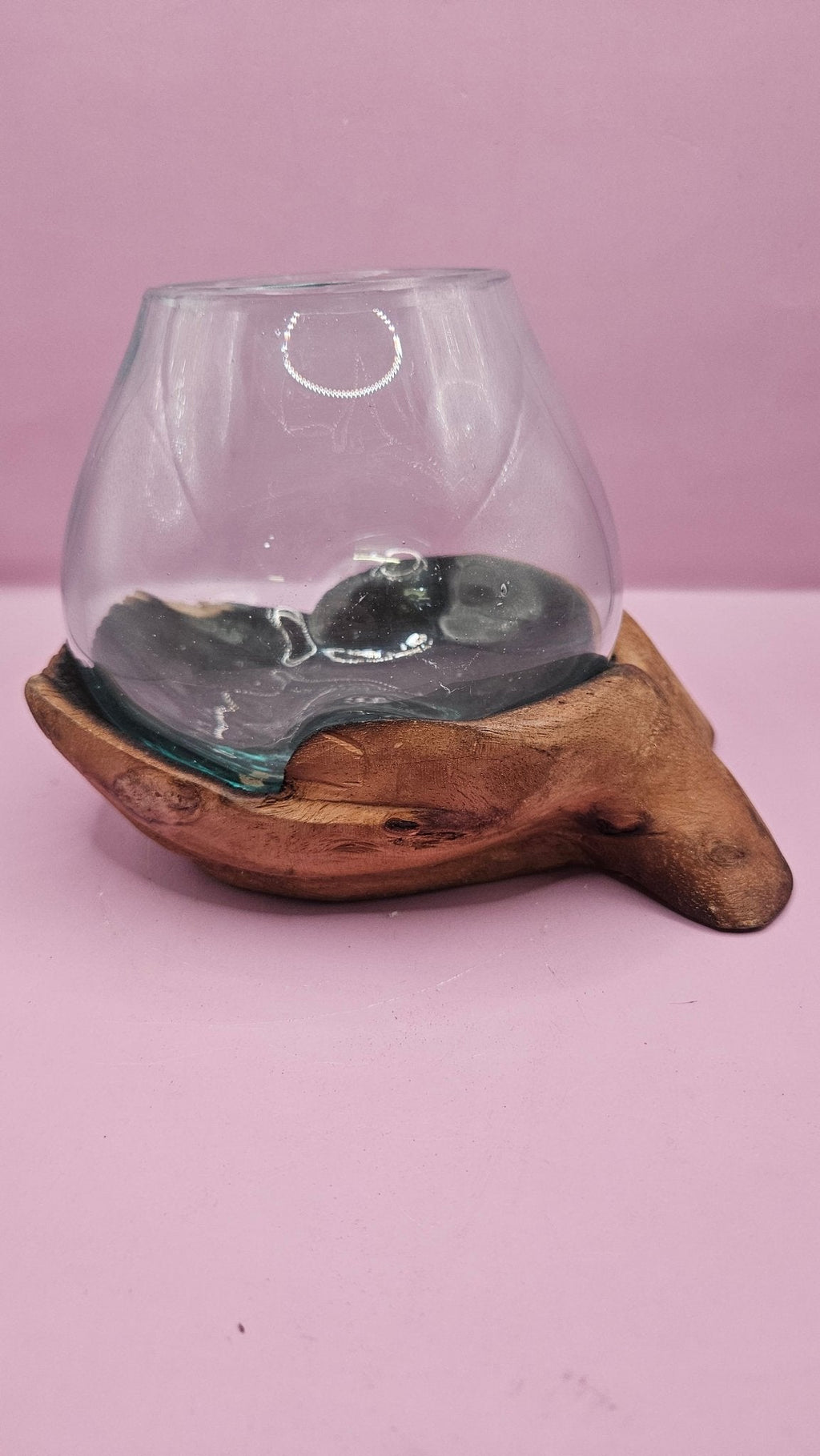Carved Wooden Hand and Molten Glass Terrarium - Che Cose Belle