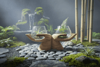 Carved Wooden Hand and Molten Glass Terrarium - Che Cose Belle