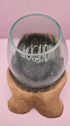 Carved Wooden Hand and Molten Glass Terrarium - Che Cose Belle