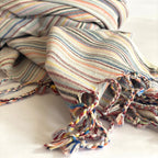 Casablanca Sustainable Striped Turkish Towel / Blanket Beige - Che Cose Belle