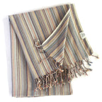 Casablanca Sustainable Striped Turkish Towel / Blanket Beige - Che Cose Belle