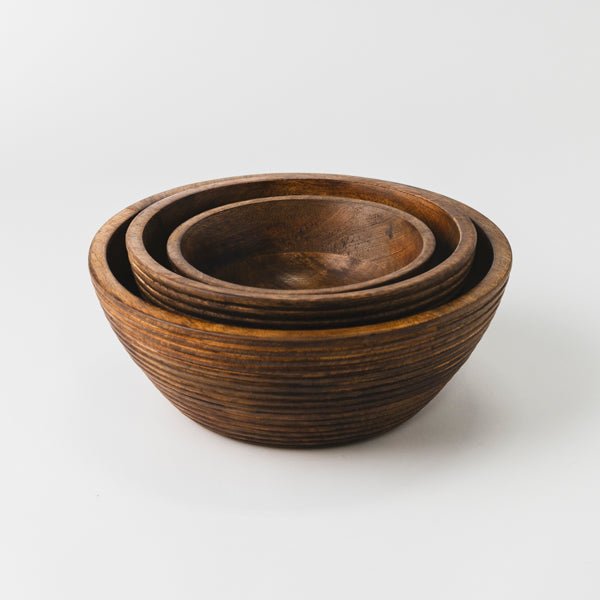Cascade Handcarved Mangowood Nested Bowls - Che Cose Belle
