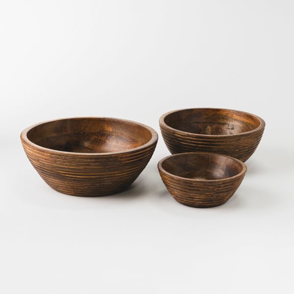 Cascade Handcarved Mangowood Nested Bowls - Che Cose Belle