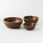 Cascade Handcarved Mangowood Nested Bowls - Che Cose Belle