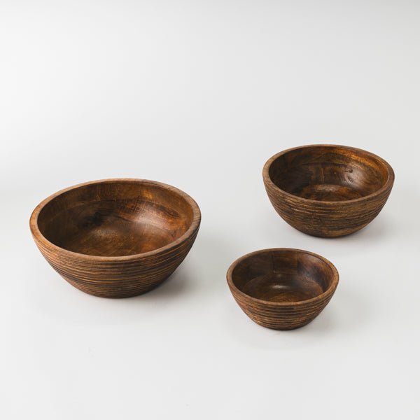 Cascade Handcarved Mangowood Nested Bowls - Che Cose Belle