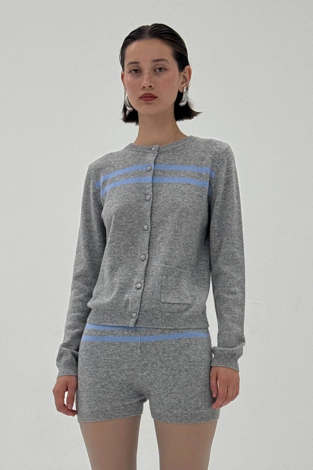 Cashmere Wool Stripe Cardigan - Che Cose Belle