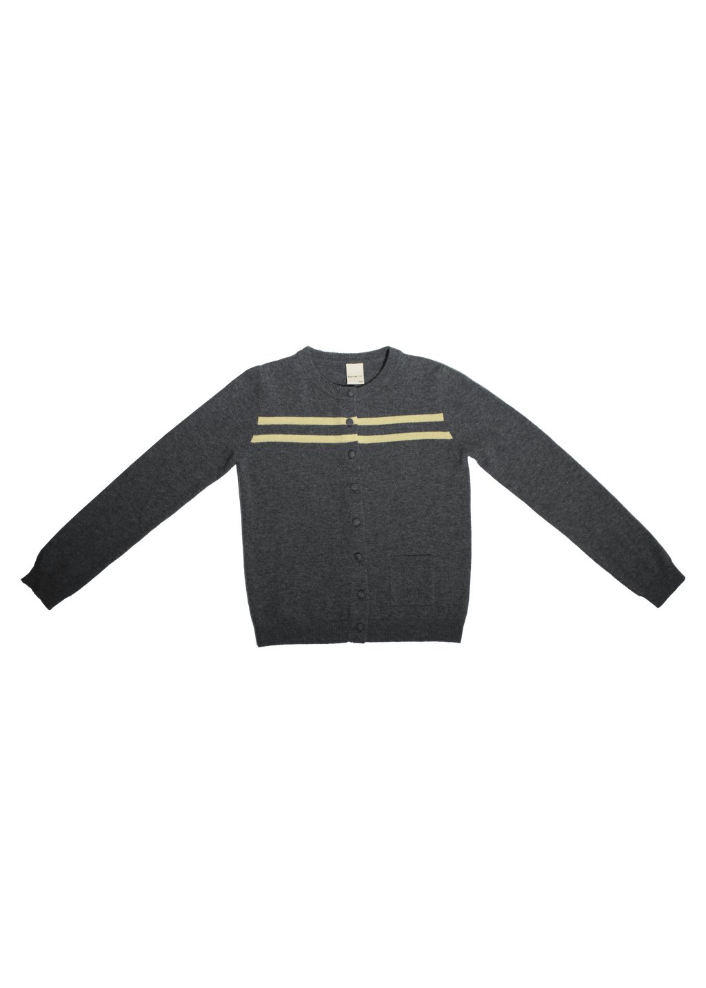 Cashmere Wool Stripe Cardigan in Charcoal/Butter - Che Cose Belle