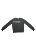 Cashmere Wool Stripe Cardigan in Charcoal/Butter - Che Cose Belle