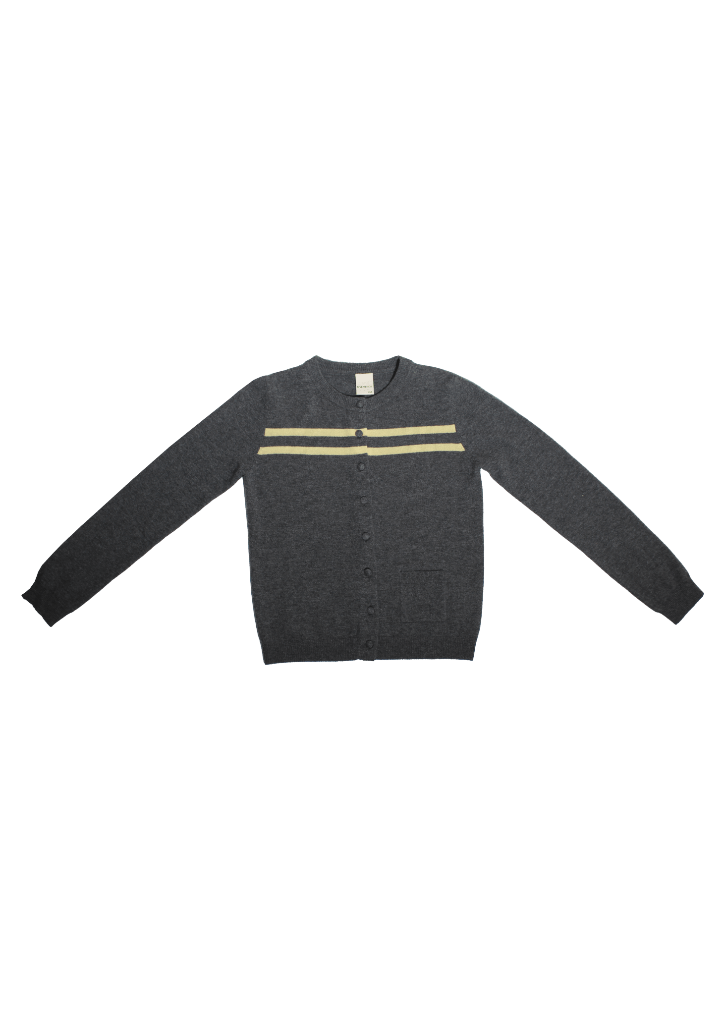 Cashmere Wool Stripe Cardigan in Charcoal/Butter - Che Cose Belle