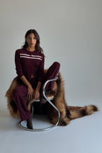 CASHMERE WOOL STRIPE CARDIGAN IN RASPBERRY CREAM - Che Cose Belle