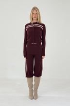 CASHMERE WOOL STRIPE CARDIGAN IN RASPBERRY CREAM - Che Cose Belle
