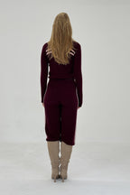 CASHMERE WOOL STRIPE CARDIGAN IN RASPBERRY CREAM - Che Cose Belle