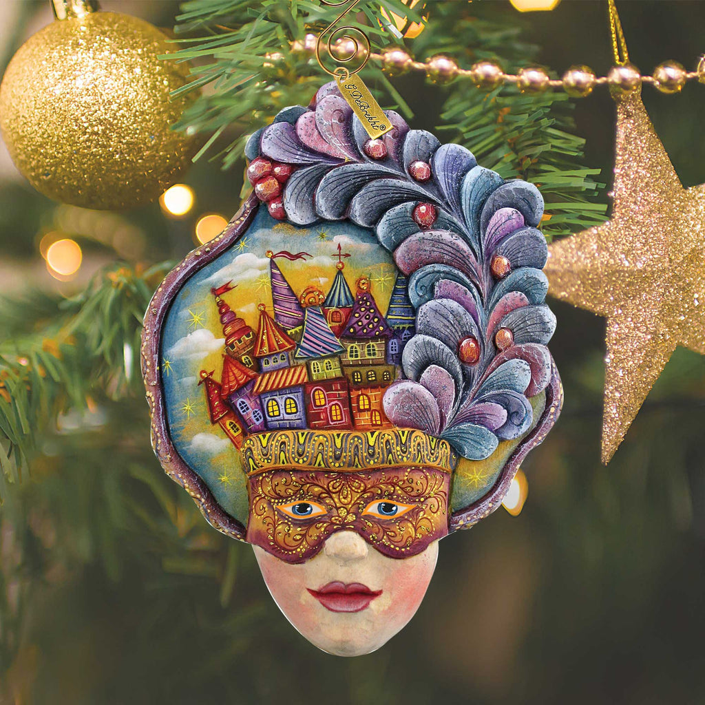 Castle Carnival Mask Sculpted Ornament by G. DeBrekht - 621145 - Che Cose Belle