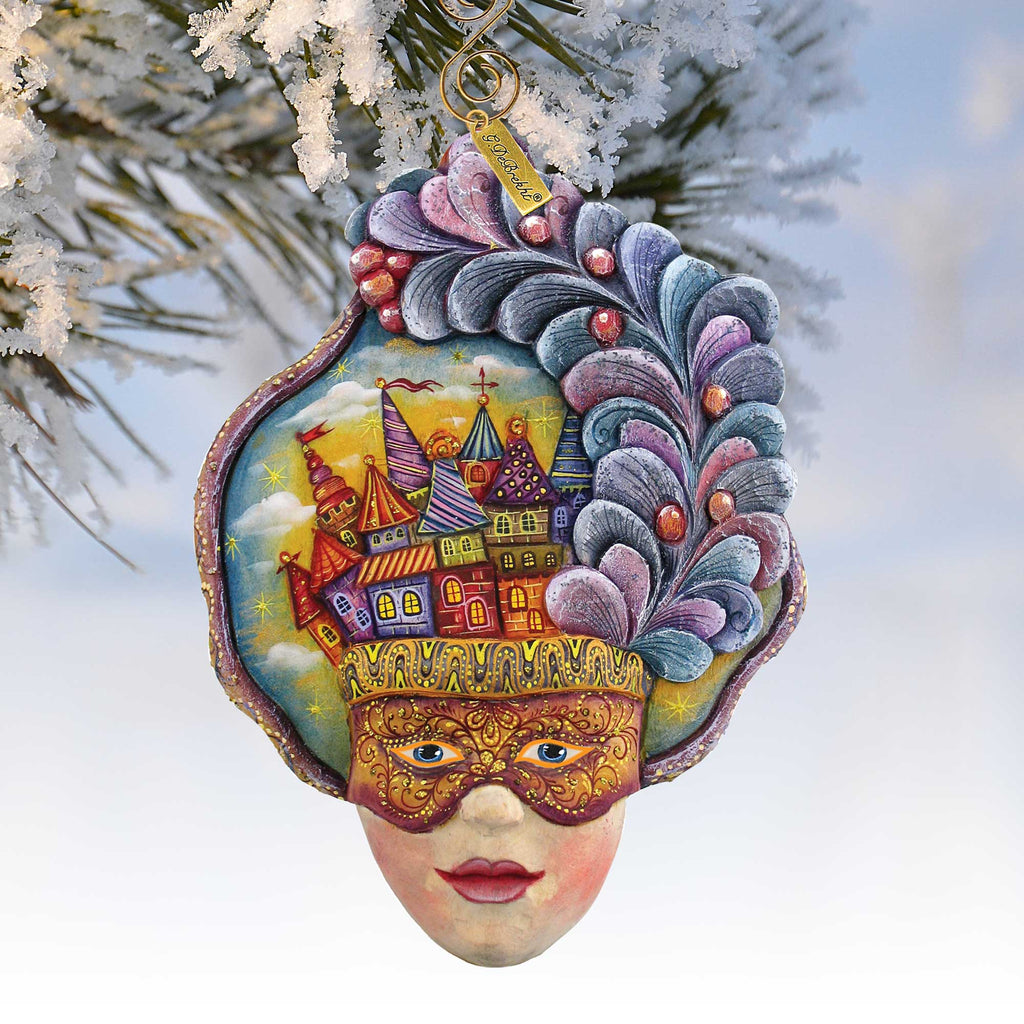 Castle Carnival Mask Sculpted Ornament by G. DeBrekht - 621145 - Che Cose Belle