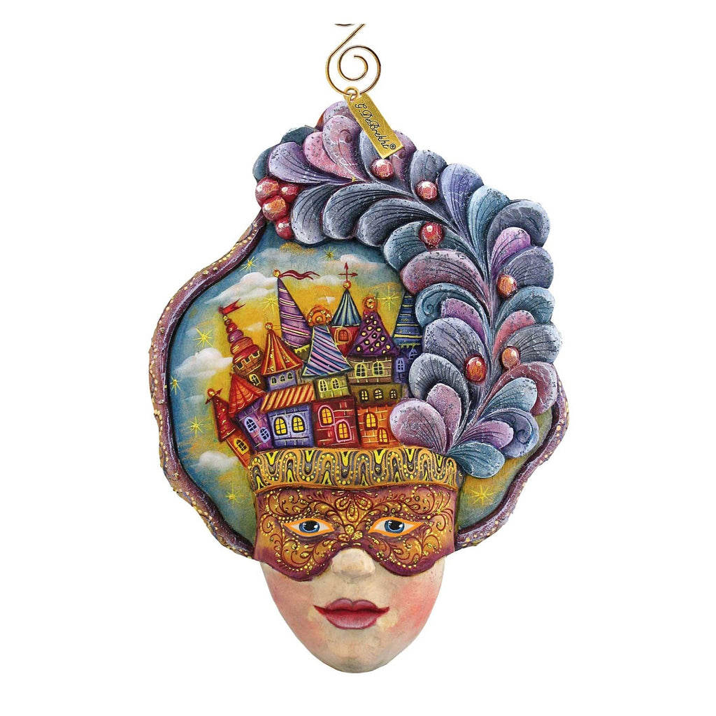 Castle Carnival Mask Sculpted Ornament by G. DeBrekht - 621145 - Che Cose Belle