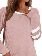 Casual Striped Round Neck T-Shirt - Che Cose Belle