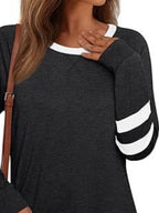 Casual Striped Round Neck T-Shirt - Che Cose Belle