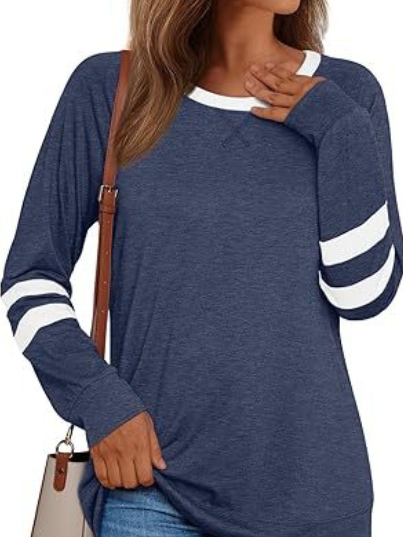 Casual Striped Round Neck T-Shirt - Che Cose Belle