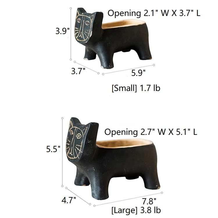Cat Shape Small Planter in Concrete - Che Cose Belle