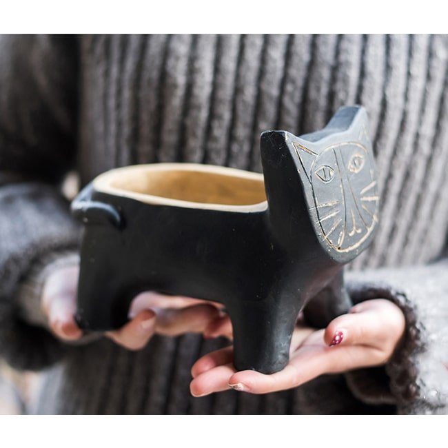 Cat Shape Small Planter in Concrete - Che Cose Belle