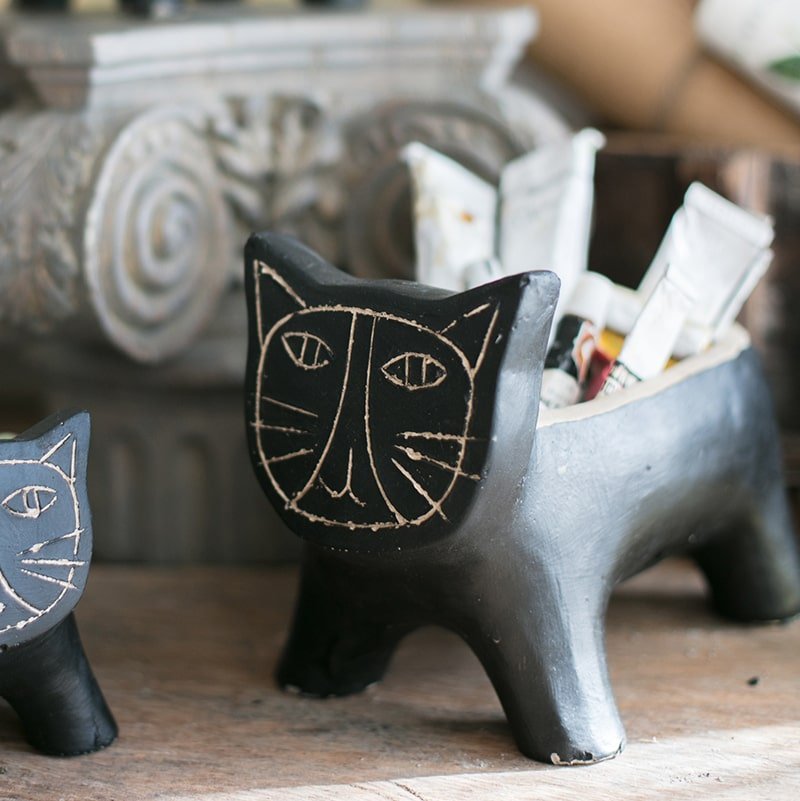 Cat Shape Small Planter in Concrete - Che Cose Belle