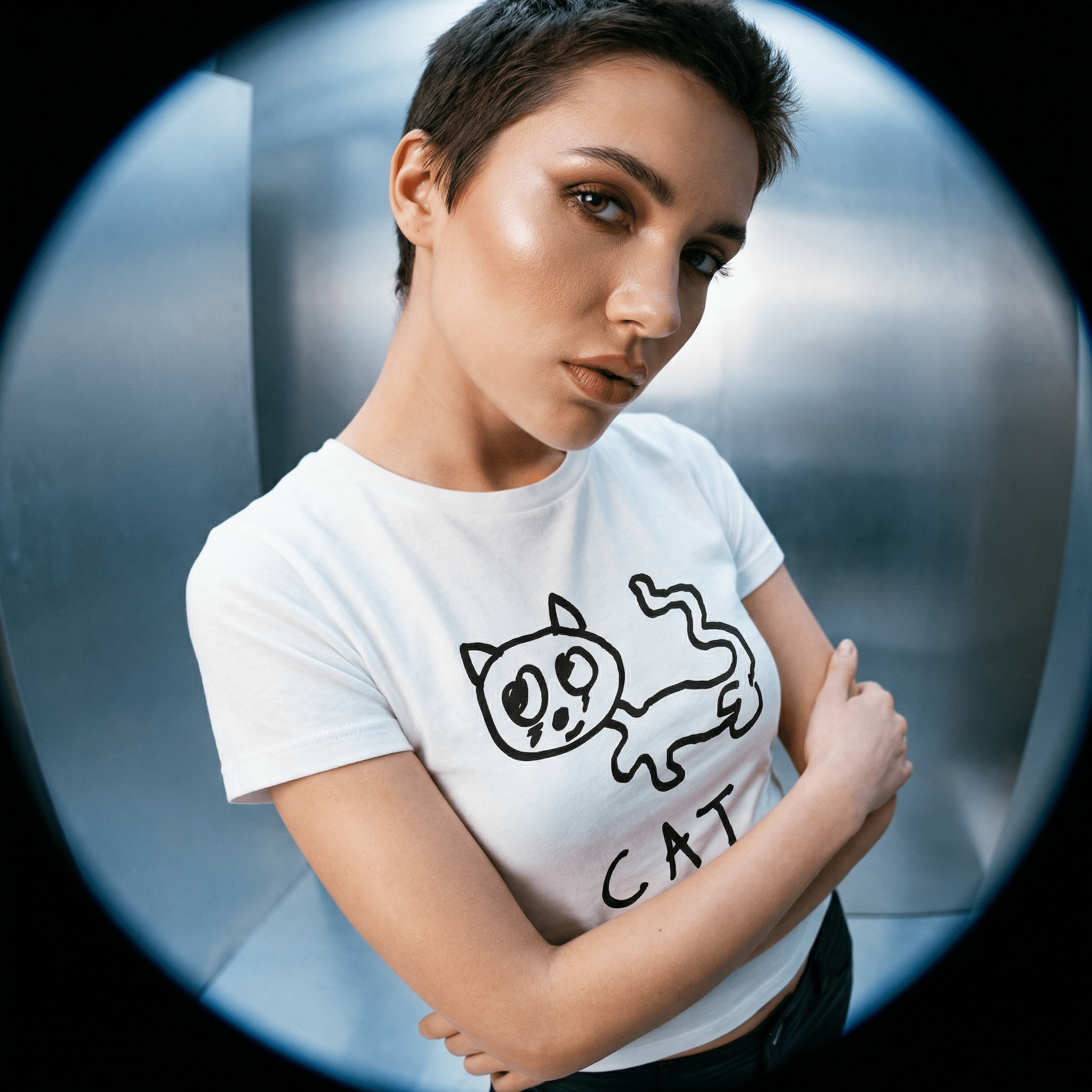 Cat - Women's Fitted Tee - Che Cose Belle