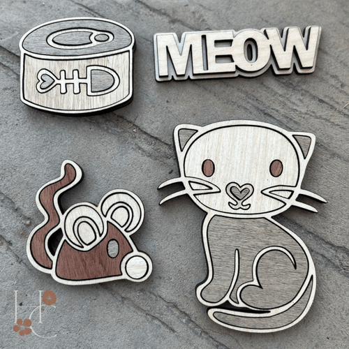 Cat Wood Magnet Set - Che Cose Belle
