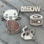 Cat Wood Magnet Set - Che Cose Belle