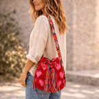Catalina Hearts Crochet Cross-Body Bag One of a Kind - Mexico - Che Cose Belle