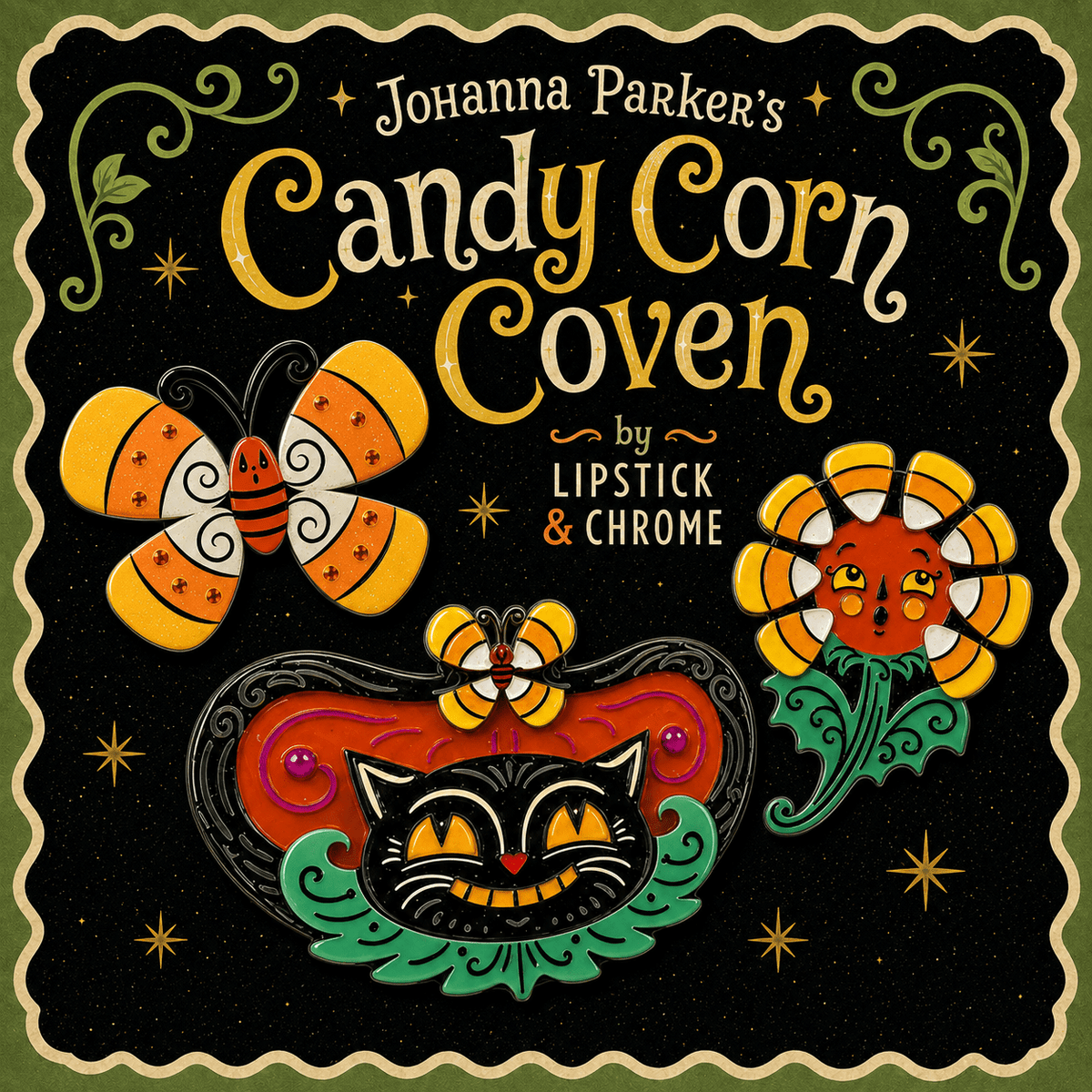 Catcha Candy Corn Brooch by Johanna Parker x Lipstick & Chrome - Che Cose Belle