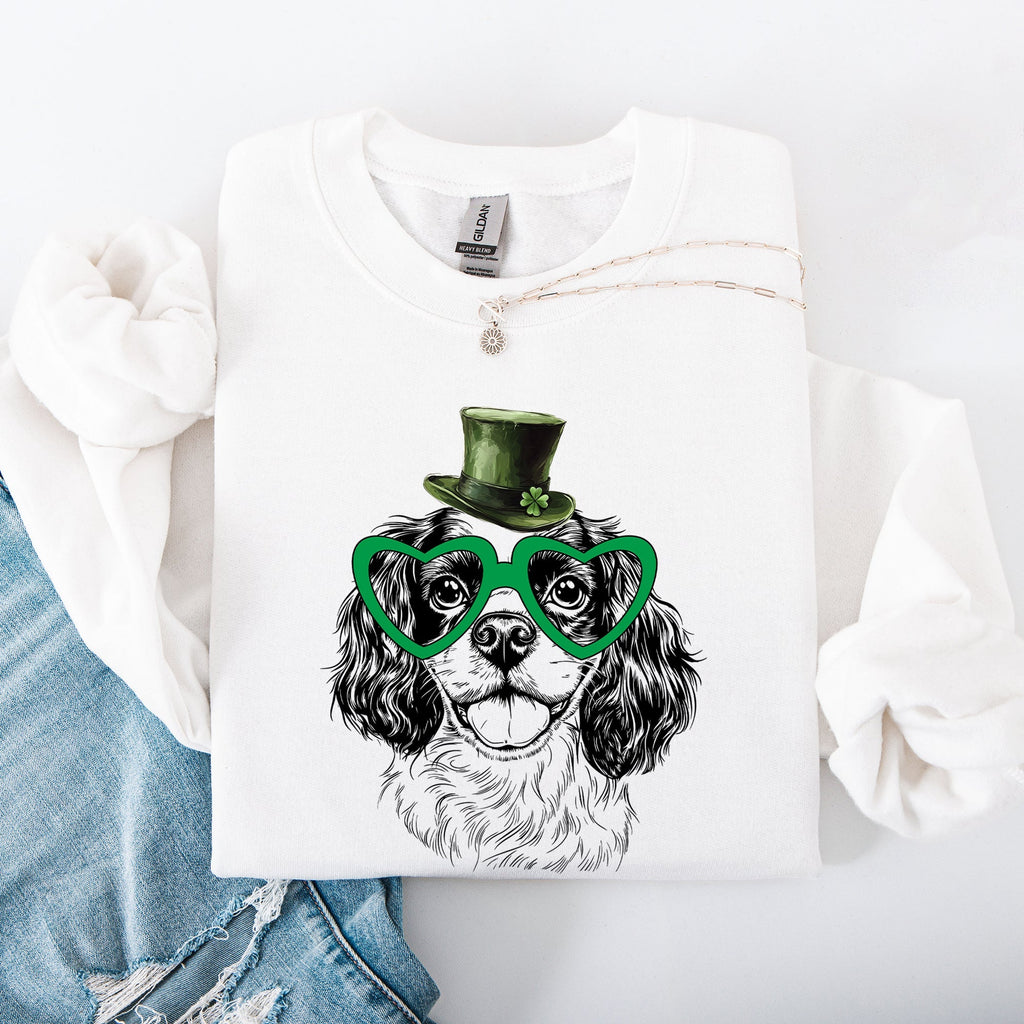 Cavalier, Adorable Dog, St Patrick's Day, Lucky, Irish Sweatshirt - Che Cose Belle