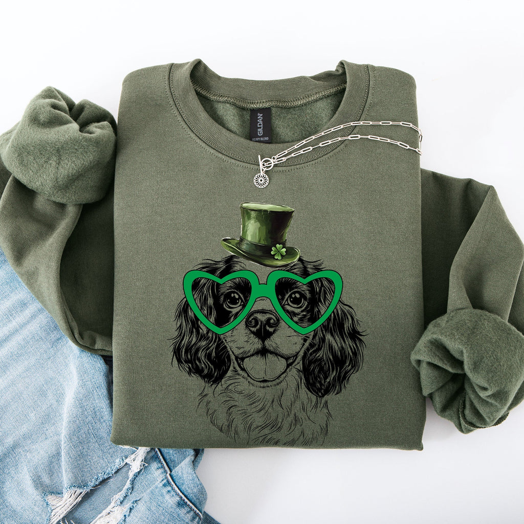 Cavalier, Adorable Dog, St Patrick's Day, Lucky, Irish Sweatshirt - Che Cose Belle